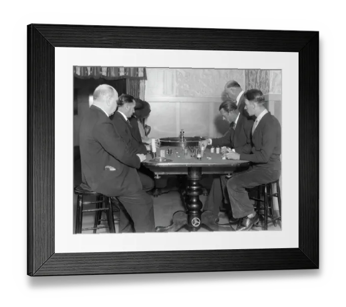 Framed Print : Men Playing Roulette Framed Print : Men Playing Roulette