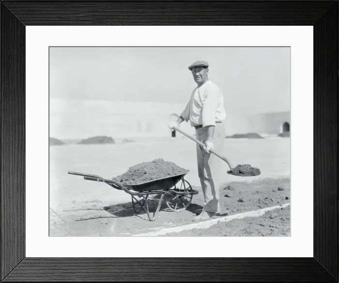 Framed Print : Worker Shoveling Dirt Framed Print : Worker Shoveling Dirt