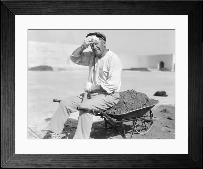 Framed Print : Worker Sitting on Wheelbarrow Framed Print : Worker Sitting on Wheelbarrow