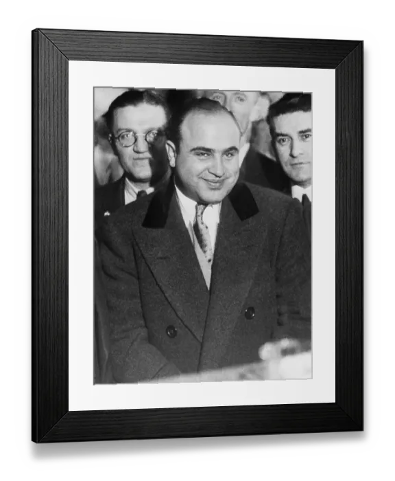 Framed Print : Al Capone. Smiling broadly and somewhat disdainfully Framed Print : Al Capone. Smiling broadly and somewhat disdainfully