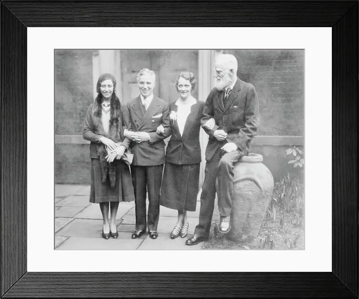 Framed Print : Charlie Chaplin Posing with Lady Astor and Colleagues Framed Print : Charlie Chaplin Posing with Lady Astor and Colleagues
