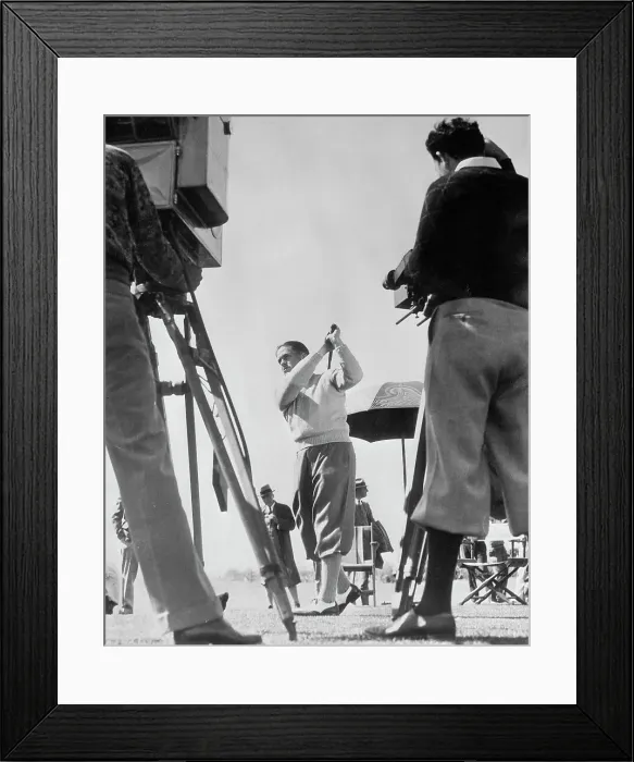Framed Print : Camera Operators Filming Golfer Bobby Jones Framed Print : Camera Operators Filming Golfer Bobby Jones