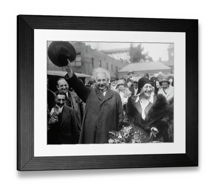 Framed Print : Albert Einstein and His Wife Leaving California Framed Print : Albert Einstein and His Wife Leaving California