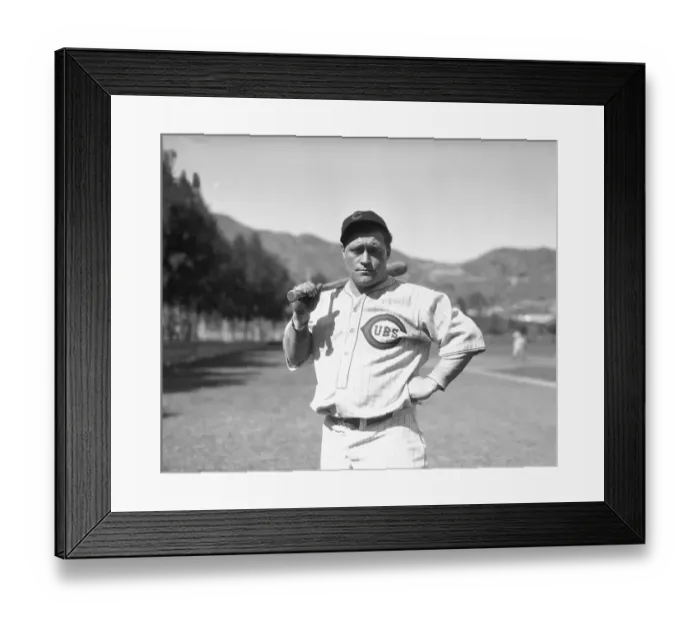 Framed Print : Hack Wilson Holding Baseball Bat