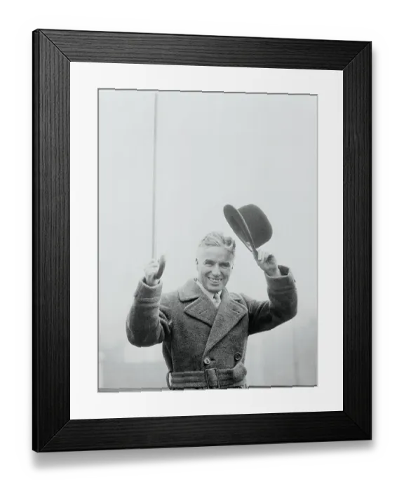 Framed Print : Charlie Chaplin Raising Hat
