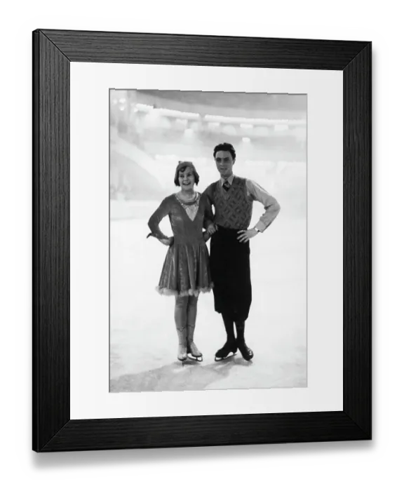 Framed Print : Sonja Henie & Karl Schaefer Pose On Ice Framed Print : Sonja Henie & Karl Schaefer Pose On Ice