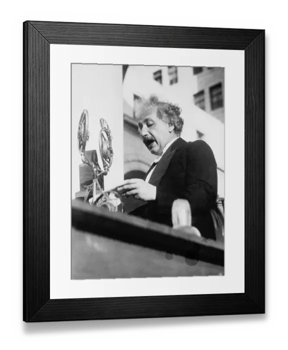 Framed Print : Albert Einstein Speaking at Reception