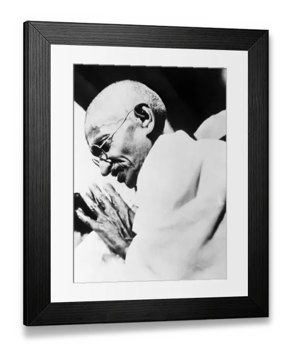 Framed Print : Mahatma Gandhi Bowing Framed Print : Mahatma Gandhi Bowing