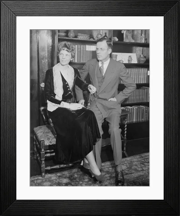 Framed Print : Portrait of Amelia Earhart and George Putnam Framed Print : Portrait of Amelia Earhart and George Putnam