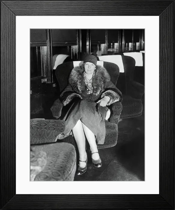 Framed Print : Amelia Earhart Sitting on Train