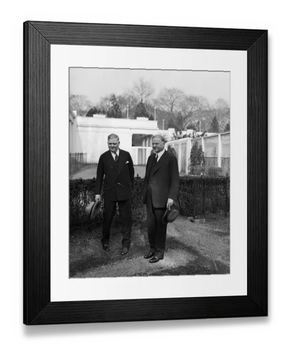 Framed Print : Herbert Hoover Says Goodbye George Akerson Framed Print : Herbert Hoover Says Goodbye George Akerson
