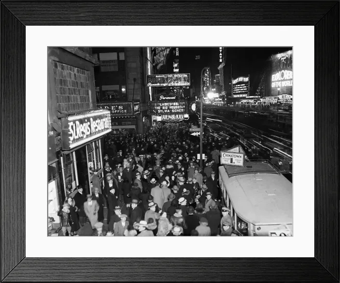 Framed Print : Times Square Crowd Framed Print : Times Square Crowd