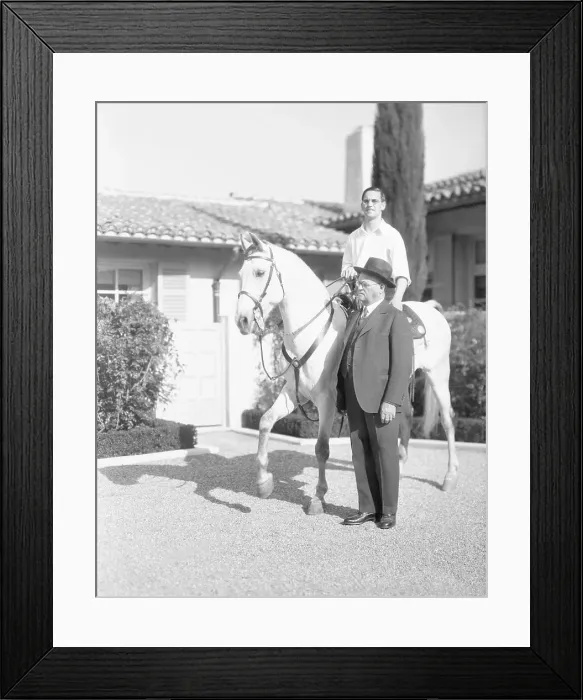 Framed Print : John and W.K. Kellogg Posing with Arabian Horse Framed Print : John and W.K. Kellogg Posing with Arabian Horse