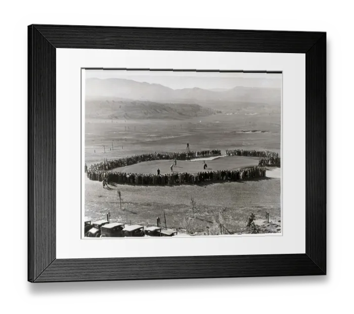 Framed Print : Golf Spectators on Course