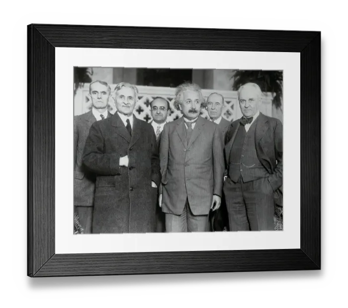 Framed Print : Albert Einstein with Robert A Millikan and Others Framed Print : Albert Einstein with Robert A Millikan and Others