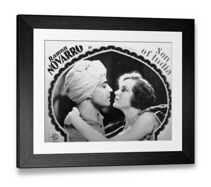 Framed Print : Actor Ramon Novarro and Costar on Poster for Son of India Framed Print : Actor Ramon Novarro and Costar on Poster for Son of India