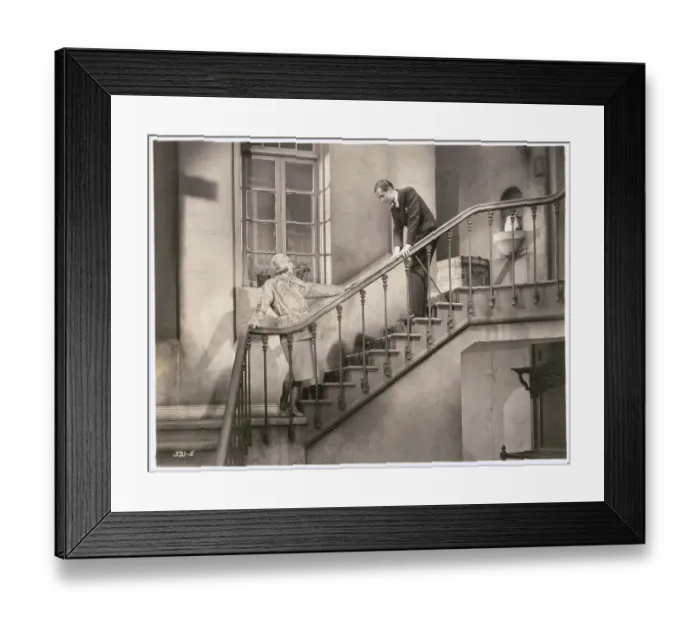 Framed Print : Actress Greta Garbo and Costar on Staircase in Inspiration Framed Print : Actress Greta Garbo and Costar on Staircase in Inspiration