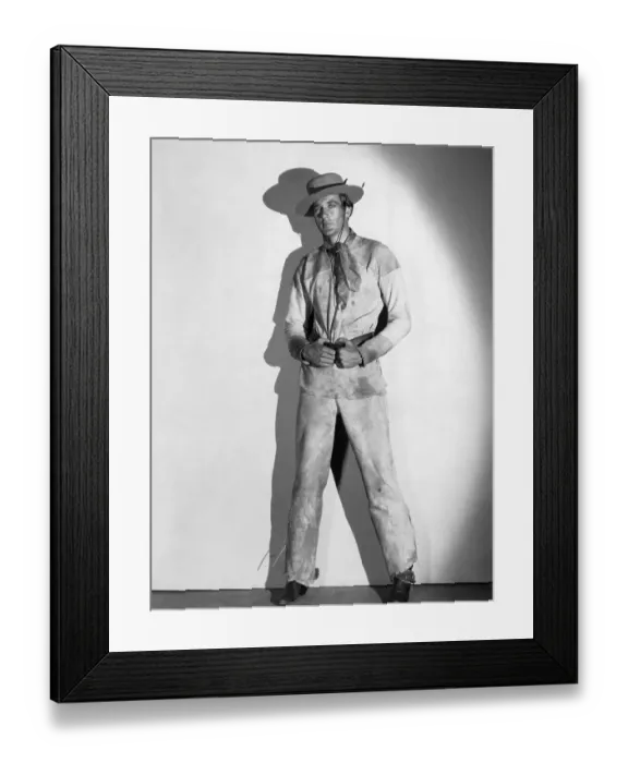 Framed Print : Gary Cooper Poses in Western Costume Framed Print : Gary Cooper Poses in Western Costume