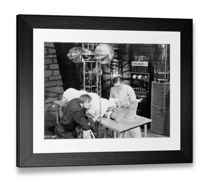 Framed Print : Lab Scene in Frankenstein Starring Coling Clive and Dwight Frye Framed Print : Lab Scene in Frankenstein Starring Coling Clive and Dwight Frye