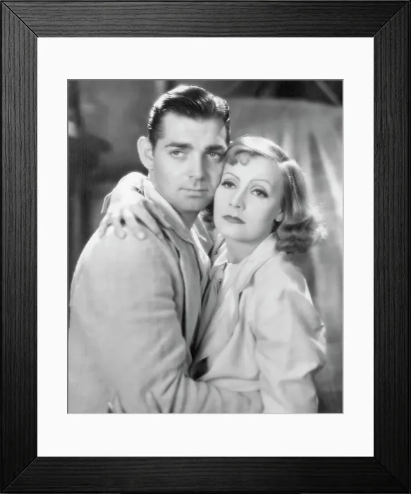 Framed Print : Actors Clark Gable and Greta Garbo in Movie Scene Framed Print : Actors Clark Gable and Greta Garbo in Movie Scene
