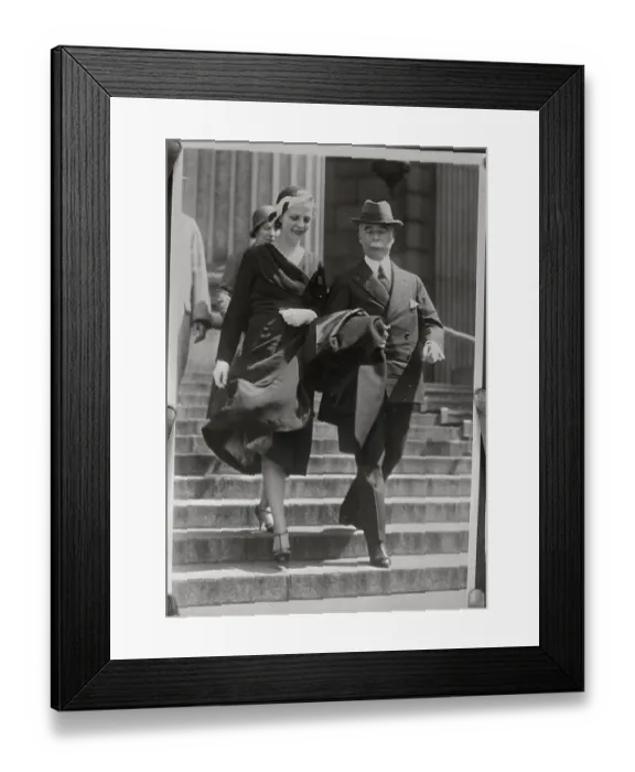 Framed Print : Ellin Berlin Leaving Court with her Father Framed Print : Ellin Berlin Leaving Court with her Father