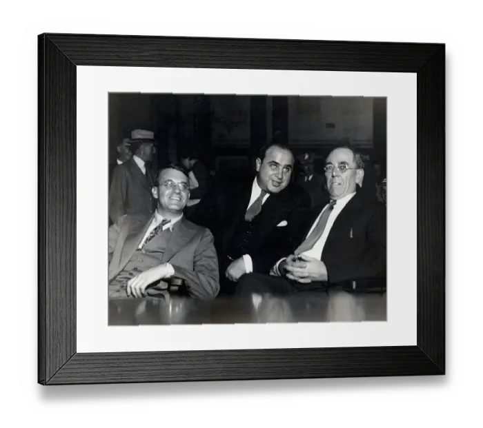 Framed Print : Al Capone with Lawyers Framed Print : Al Capone with Lawyers