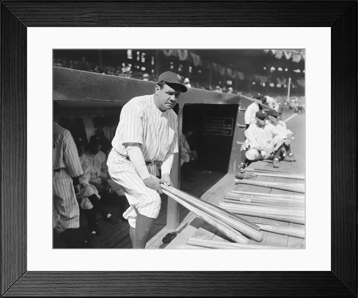 Framed Print : Babe Ruth Lifting Bats