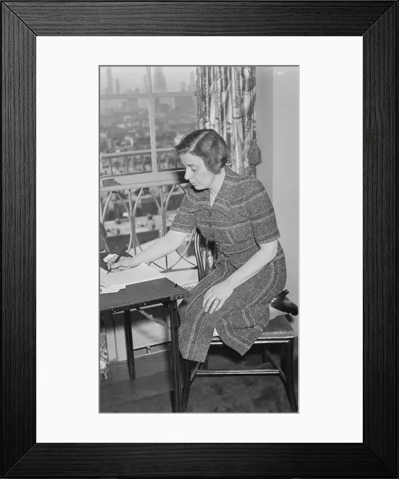 Framed Print : British Author Rebecca West Writing at Her Desk Framed Print : British Author Rebecca West Writing at Her Desk