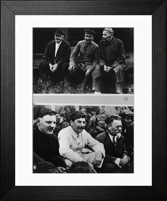 Framed Print : Stalin with Two Pairs of Men Framed Print : Stalin with Two Pairs of Men