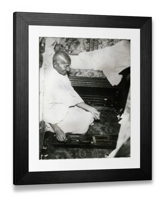 Framed Print : Mahatma Gandhi Spinning Thread Framed Print : Mahatma Gandhi Spinning Thread