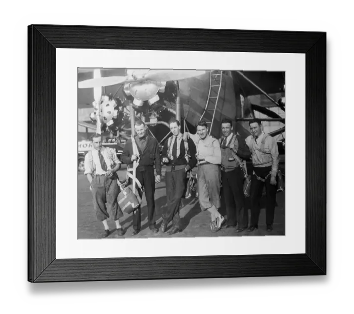 Framed Print : Flight Crew of Largest Tri-Motored Airplane Framed Print : Flight Crew of Largest Tri-Motored Airplane