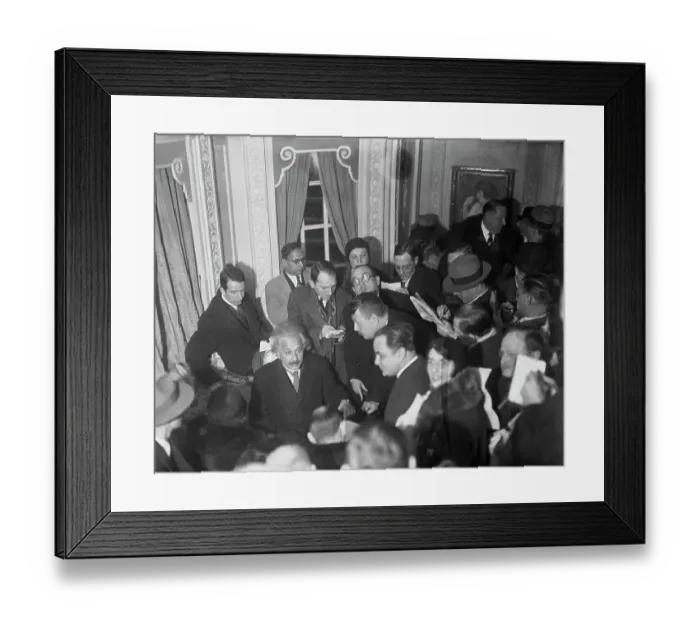 Framed Print : Reporters Surrounding Physicist Albert Einstein Framed Print : Reporters Surrounding Physicist Albert Einstein