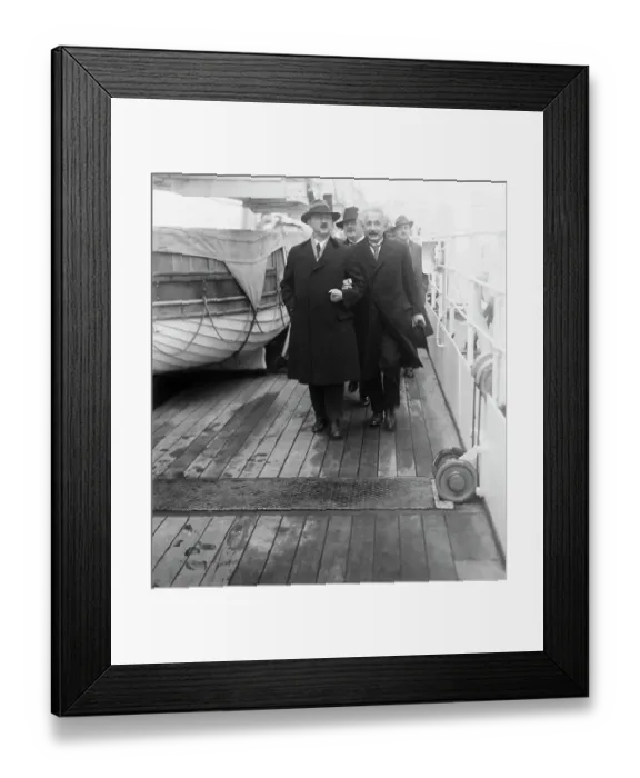 Framed Print : Albert Einstein Walking with German Consul Framed Print : Albert Einstein Walking with German Consul