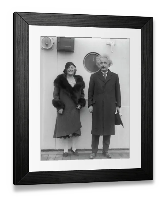 Framed Print : Physicist Albert Einstein and Wife on Ship Framed Print : Physicist Albert Einstein and Wife on Ship