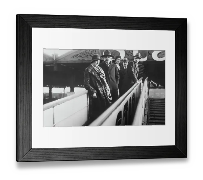 Framed Print : Albert and Elsa Einstein Boarding Ship Framed Print : Albert and Elsa Einstein Boarding Ship