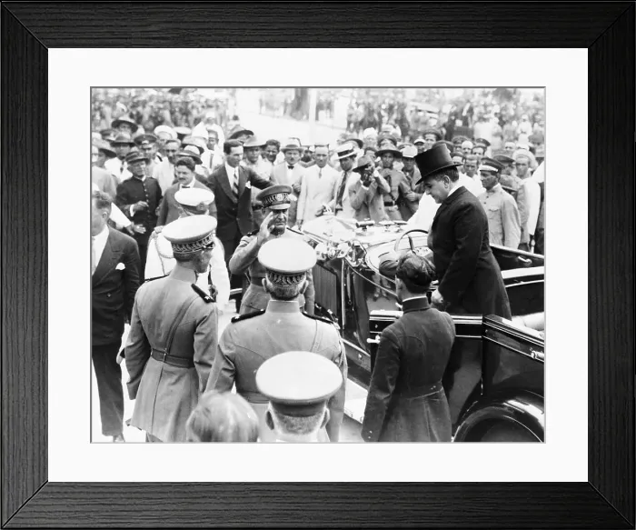 Framed Print : Getulio Vargas Steps from Motor Car Framed Print : Getulio Vargas Steps from Motor Car