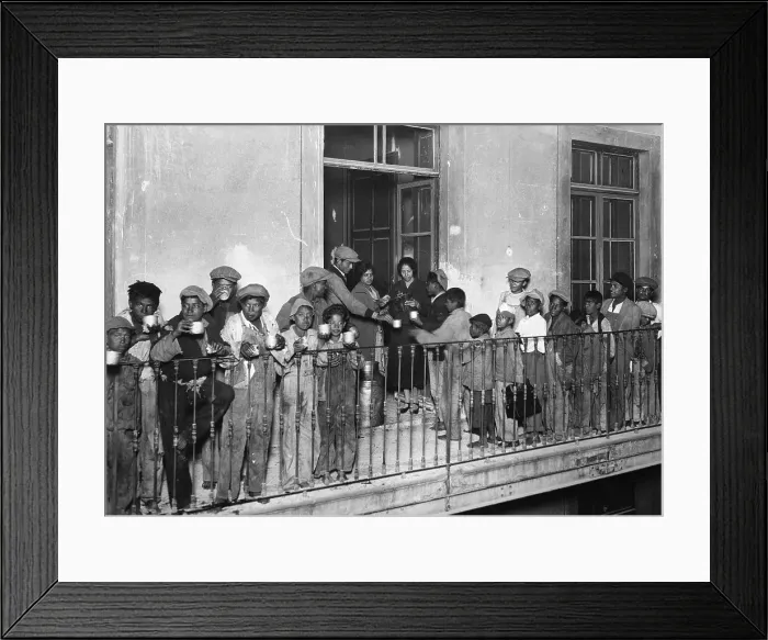 Framed Print : People Waiting in a Bread Line Framed Print : People Waiting in a Bread Line
