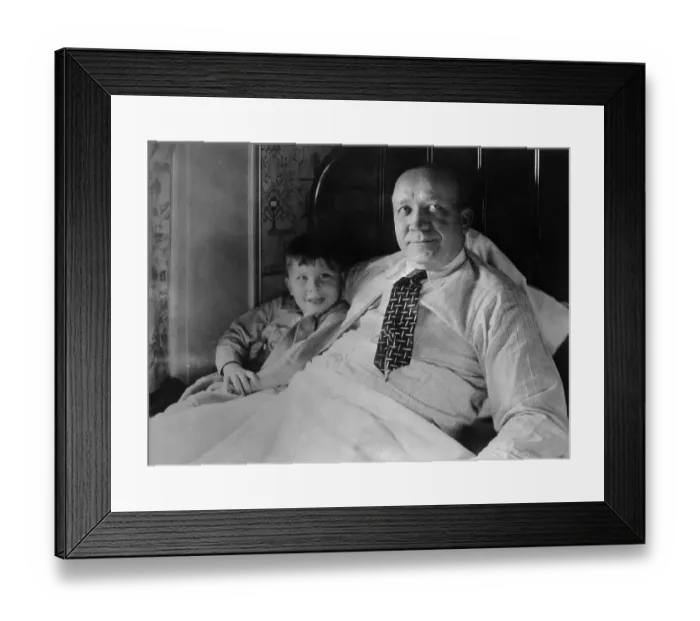 Framed Print : Knute Rockne and Son Jackie Sitting in Chair Framed Print : Knute Rockne and Son Jackie Sitting in Chair