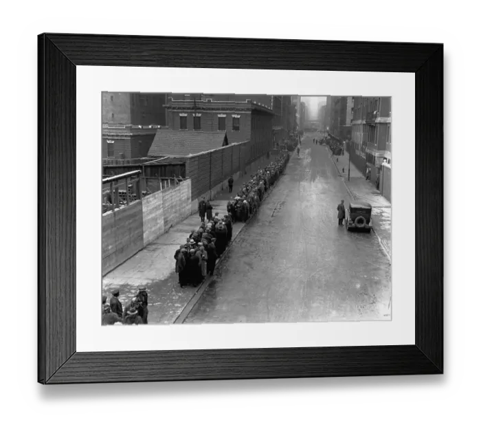 Framed Print : Men Waiting for Food at Shelter Framed Print : Men Waiting for Food at Shelter