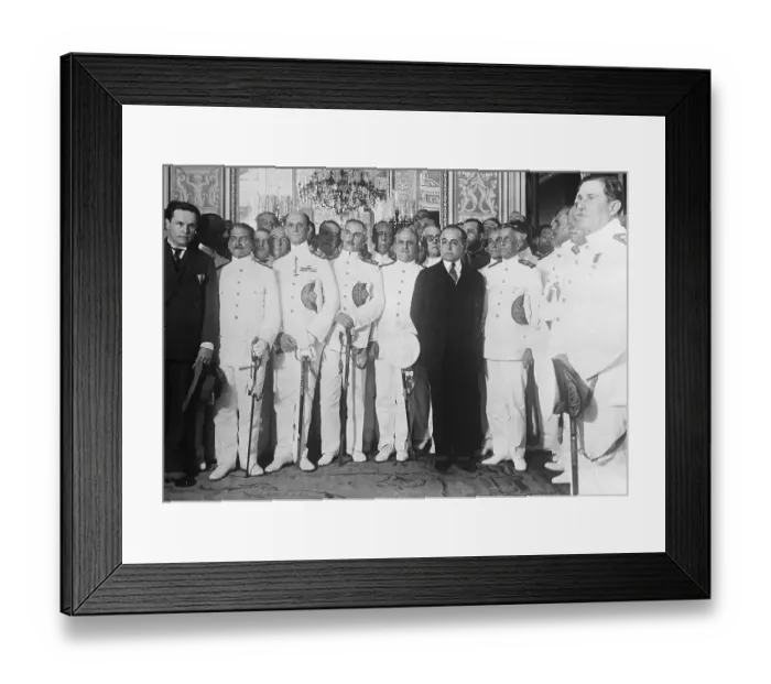 Framed Print : Getulio Vargas Standing with Military Officers Framed Print : Getulio Vargas Standing with Military Officers