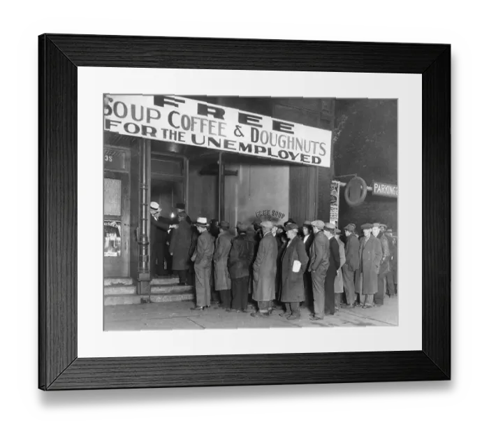 Framed Print : Men Waiting Outside Al Capone Soup Kitchen Framed Print : Men Waiting Outside Al Capone Soup Kitchen