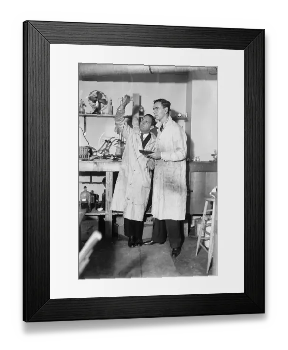 Framed Print : Darkroom Technicians Developing Glass Negative Framed Print : Darkroom Technicians Developing Glass Negative