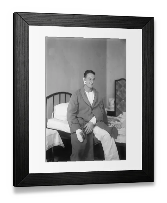 Framed Print : Baseball Player Lou Gehrig in Hospital
