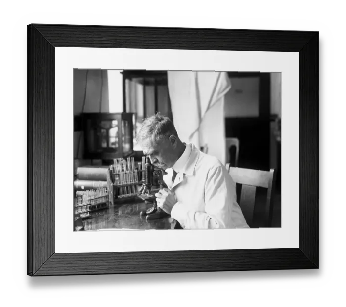 Framed Print : Dr. Karl Landsteiner Working in His Lab