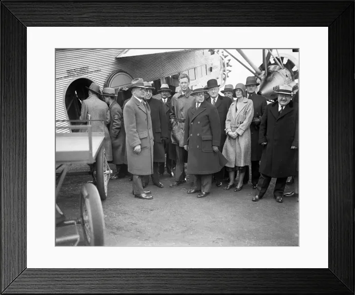 Framed Print : Portrait of Charles Lindbergh with Dignitaries