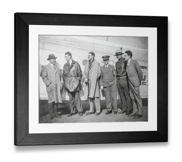 Framed Print : Portrait of Charles Lindbergh with Affiliates Framed Print : Portrait of Charles Lindbergh with Affiliates