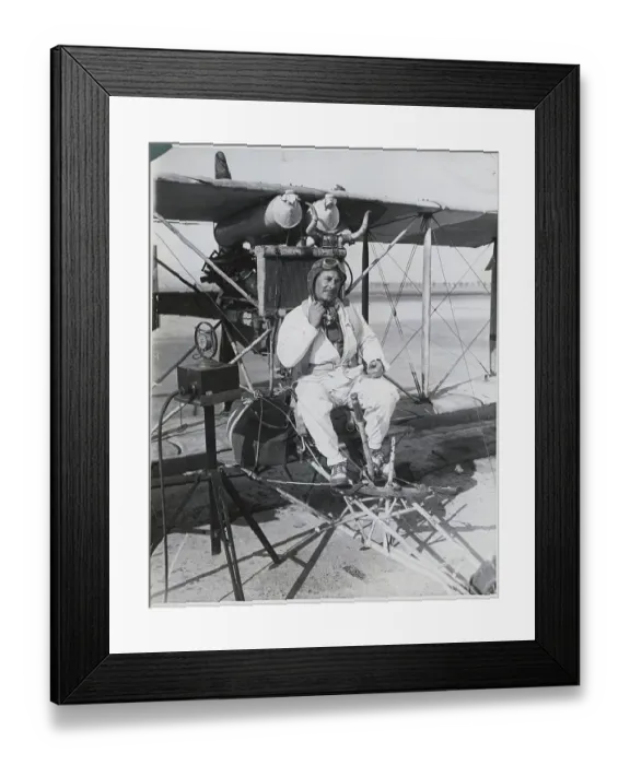 Framed Print : Aviator Al Wilson in Curtiss Pusher Plane Framed Print : Aviator Al Wilson in Curtiss Pusher Plane