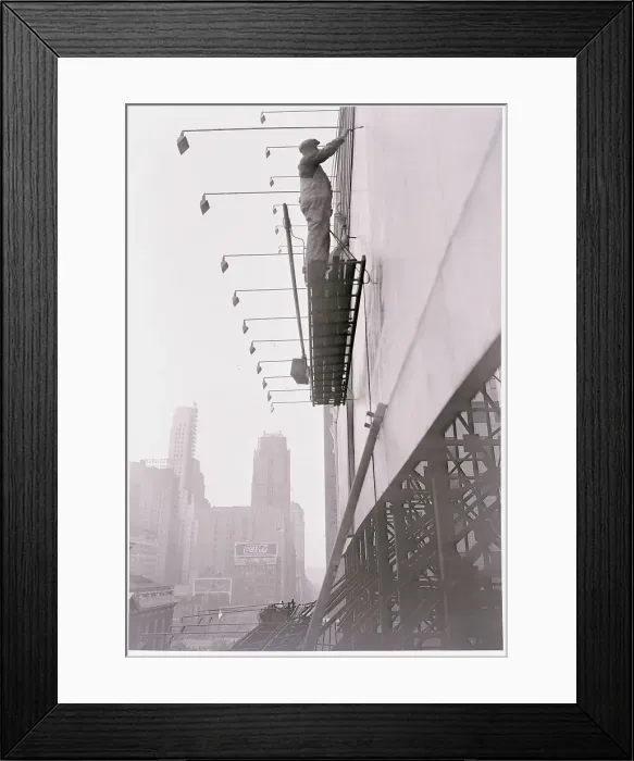 Framed Print : Sign Painter on Scaffold Framed Print : Sign Painter on Scaffold