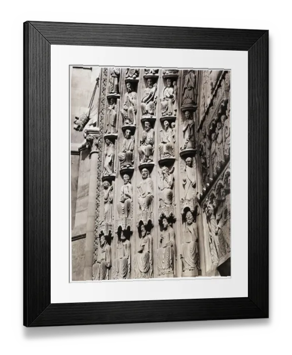 Framed Print : Relief Figures on Riverside Church