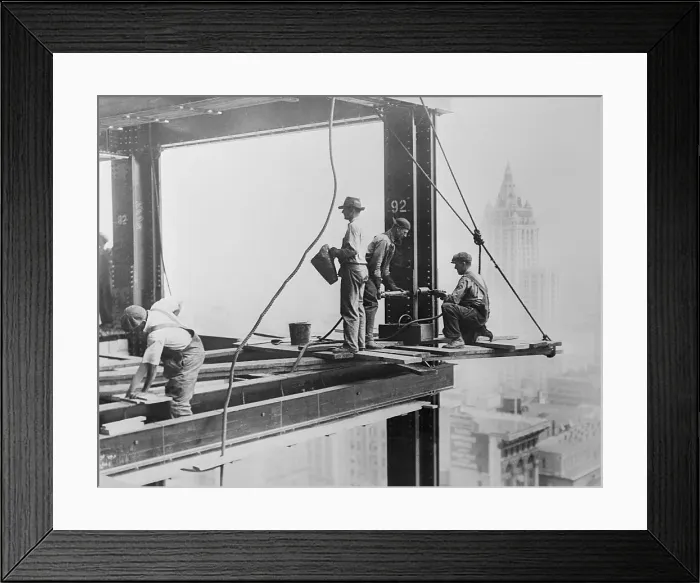 Framed Print : Men Working on Empire State Building Framed Print : Men Working on Empire State Building